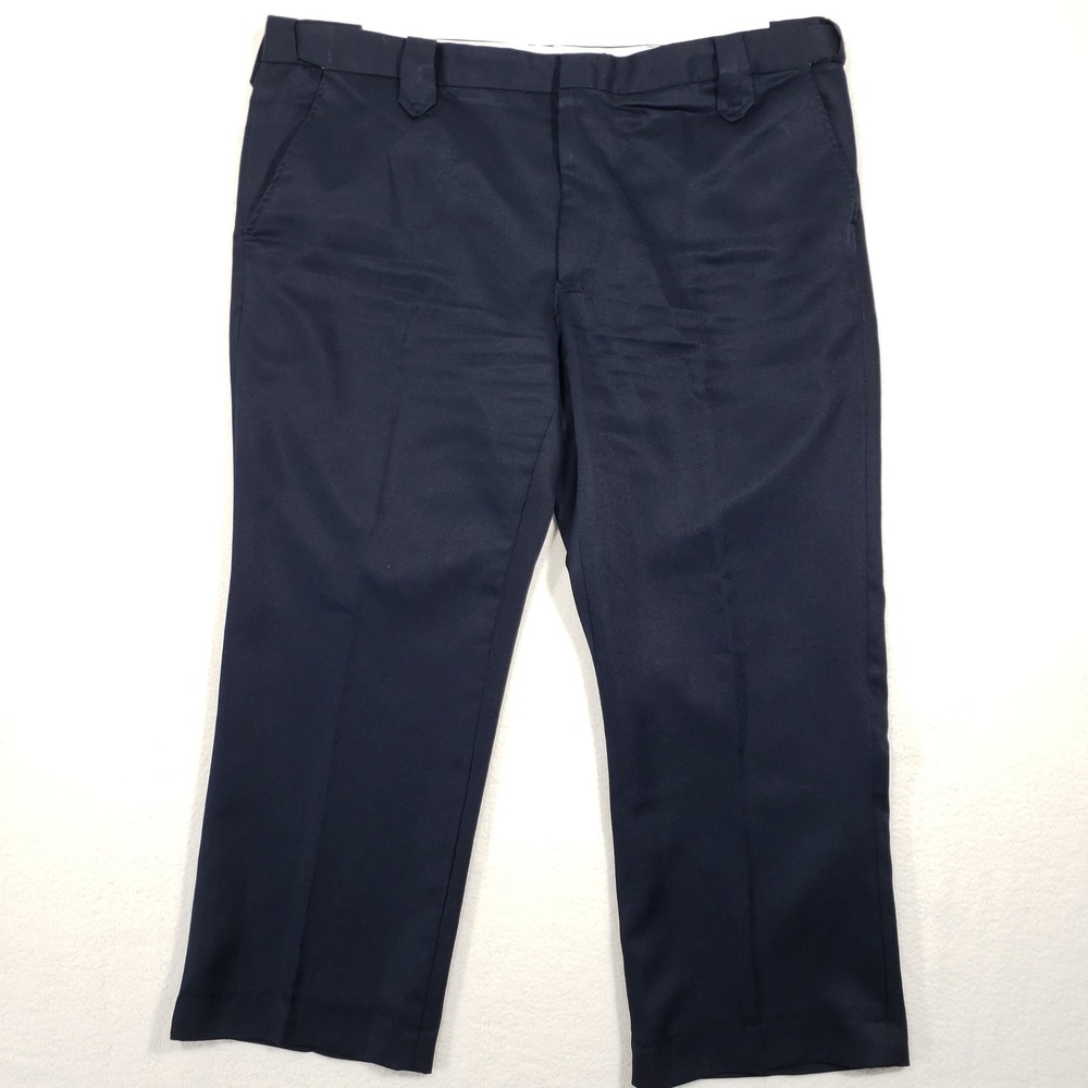 Circle S Dress Pants‎ Mens 42 Navy Blue Western Flat Front Polyester Trousers